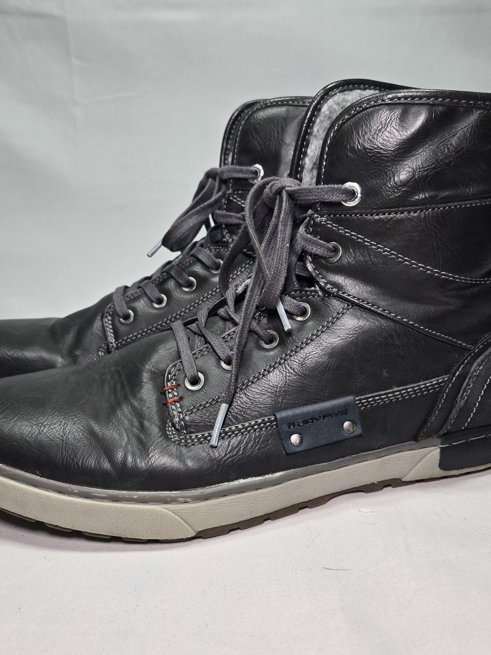 Day Five Mervin Grey Mid top Sneakers Boots Casual Fold Over Cuff Mens Size 12